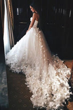 Elegant Off Shoulder Modest Tulle Wedding Dress Bridal Gown With Flowers, MW141