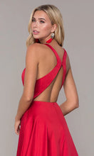 Red Prom Dress Satin Long Red Formal Dress with Open Back SYP51