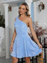 One Shoulder Sequin Homecoming Dress SYH98