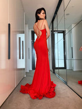 Column Ruffles Sleeveless Prom Dresses SYP132