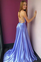 High Slit Lavender Prom Dress with Pockets SYP84