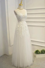 A-line Simple Lace V-neck Floor Length Wedding Dresses Bridal Gown