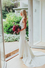 Simple Satin Mermaid V-neck Sweep Train Wedding Dresses, Bridal Gown, MW632