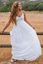 Simple White Lace A-line Plus Size Beach Wedding Dresses, Bridal Dresses, MW553