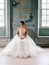 Simple Tulle One Shoulder Ball Gown Cheap Wedding Dresses ,DB0157