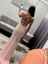 Spaghetti Straps Mermaid Beaded Corset Long Prom Dress