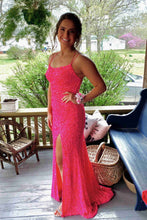 Sparkle Tiffany Blue Sequins Long Prom Dress With Slit SYP99