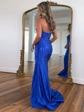 Sparkly Sweetheart Mermaid Beaded Keyhole Long Prom Dress with Slit