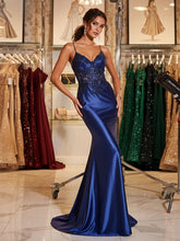 Sparkly Corset Long Prom Dress with Asymmetrical Appliqués