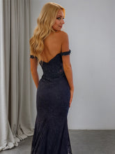 Sparkly Off the Shoulder Mermaid Corset Long Prom Dress