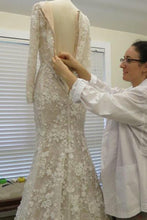 Sparkly Romantic Lace Mermaid Bateau Long Sleeves Wedding Dresses, MW544