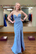 Corset Lace Long Prom Dress With Slit SYP116