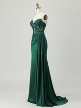 Strapless Illusion Bodice Prom Dress with Satin Skirt