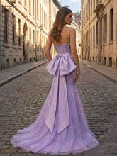 Red Strapless Mermaid Sequin Corset Ruched Long Prom Dress