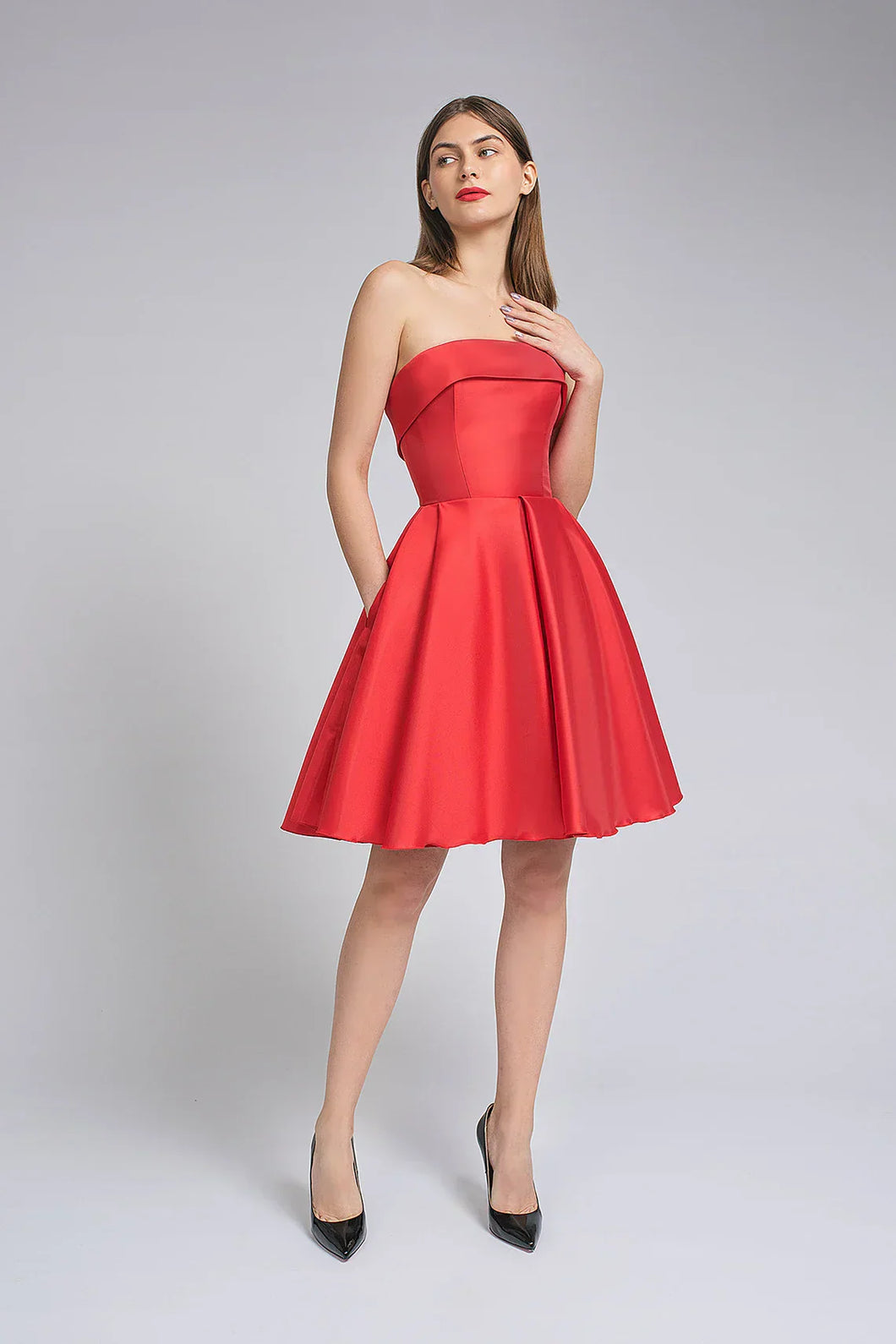 Strapless Satin Homecoming Dresses for Teens SYH101