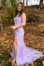 Mermaid Slit In Prom Dress With Appliques SYP157