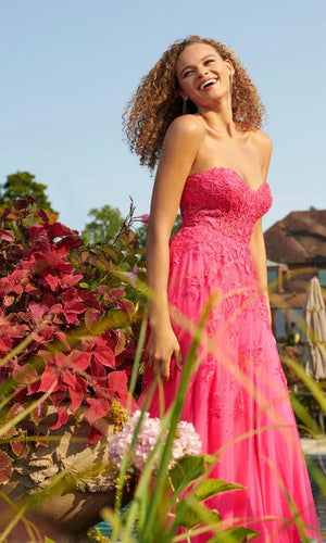 Strapless Sweetheart Long Lace Prom Dress SYP78