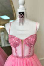 Tiered Ruffle Sequin-Embroidery Corset Long Prom Gown