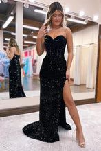 Strapless Corset Prom Dress with Slit SYP174