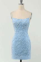 Tie Back Appliqued Sheath Pink Short Prom Dress Homecoming Dress PD327