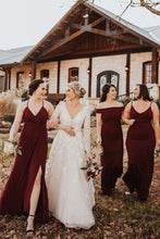 Tulle A-Line Long Sleeves Lace Appliqued Wedding Dresses, Bridal Gowns, MW605