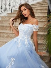 Tulle Applique Off-the-Shoulder Prom Dresses SYP165