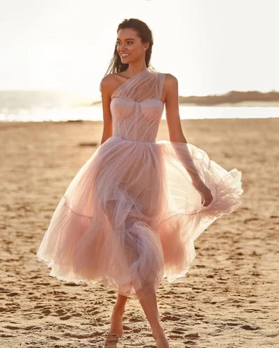 One Shoulder Tulle Prom Dress SYP167