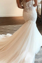 Mermaid Tulle Sweetheart Strapless Lace Wedding Dresses Wedding Gown