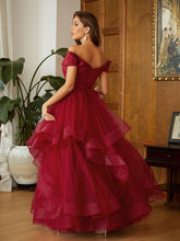 Tulle Ruffles Off-the-Shoulder Prom Dresses SYP141