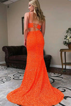 Yellow Prom Dress Two-Pieces Sequin Prom Dresses  SYP94