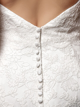 Wedding Dresses Halter Neck  Lace Regular Straps Open Back with Beading Flower Button