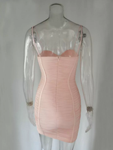 Ladies Summer Clothing Dress Sexy Shoulder Strap Skinny Club Party New Pink Dress Casual Dress Mini Homecoming Dress Y950