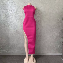 Women's Sexy Shiny Slit Fringe Bandage Dress Elegant Long Evening Dress Y407