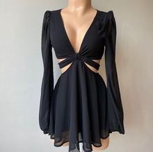 Black A-line Waist Cut-out Homecoming Dress Black Cocktail Dress Y4302