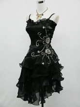 Sexy Black Chiffon Beaded Cocktail Dress Homecoming Dress Y7729