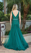 V Neck Prom Ball Gown with Sheer Bodice SYP71