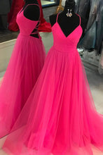 Hot Pink Long Prom Dress With Lace Up Back SYP98
