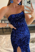 Dahlia |Mermaid Strapless Sequins Long Prom Dress with Slit