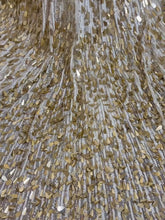 White Strapless Teardrop Sequin Embellishments Prom Dress with High Slit