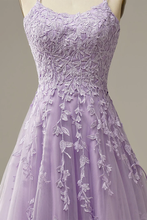 Elegant Lavender Prom Dresses A line Evening Dress Applique Party Gown Y1129