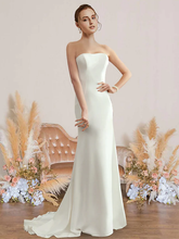 Wedding Dresses Strapless  Chiffon Sleeveless Simple Sexy Backless