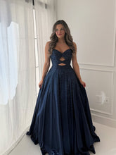 Yellow Shimmer A-Line Front Cutouts Prom Dress with Pockets