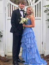 Yellow Mermaid Sweetheart Long Tiered Tulle Prom Dress with Slit