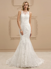 Wedding Dresses Bateau Neck  All Over Lace Regular Straps Sexy Illusion Detail Backless with Beading Appliques
