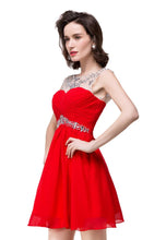 A-line Crystal Jewel Chiffon Party Dress