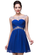 A-line Crystal Jewel Chiffon Party Dress