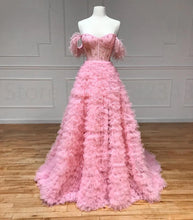 A Line Custom-Made Long Off the Shoulder Sweetheart Prom Dresses with Split GJS735