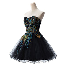 A-line Embroidery Strapless Tulle Prom Dress