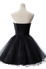 A-line Embroidery Strapless Tulle Prom Dress