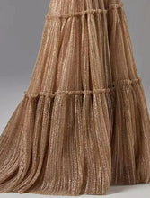 Sunnderly A-Line Evening Gown Glittering Dress Formal Wedding Guest Floor Length Sleeveless Strapless Tulle with Pleats